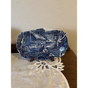 James Kent Old Foley Staffordshire Blue and White Scalloped Plate England